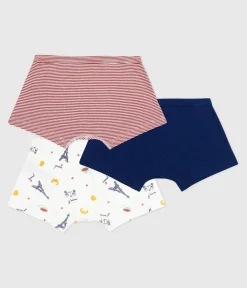 Petit Bateau Unterhosen, Boxershorts*Set Kinder-Boxershorts mit überzogenem Bund aus Baumwolle mit Paris-Motiv variante 1