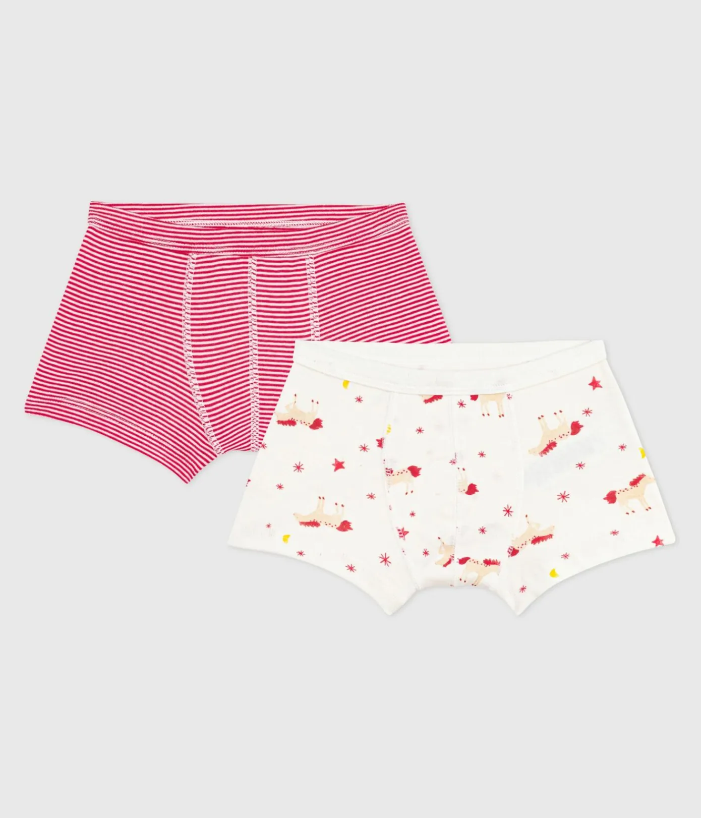 Petit Bateau Unterhosen, Boxershorts*Set Kinder-Boxershorts mit überzogenem Bund aus Baumwolle mit Pferd-Motiv variante 1