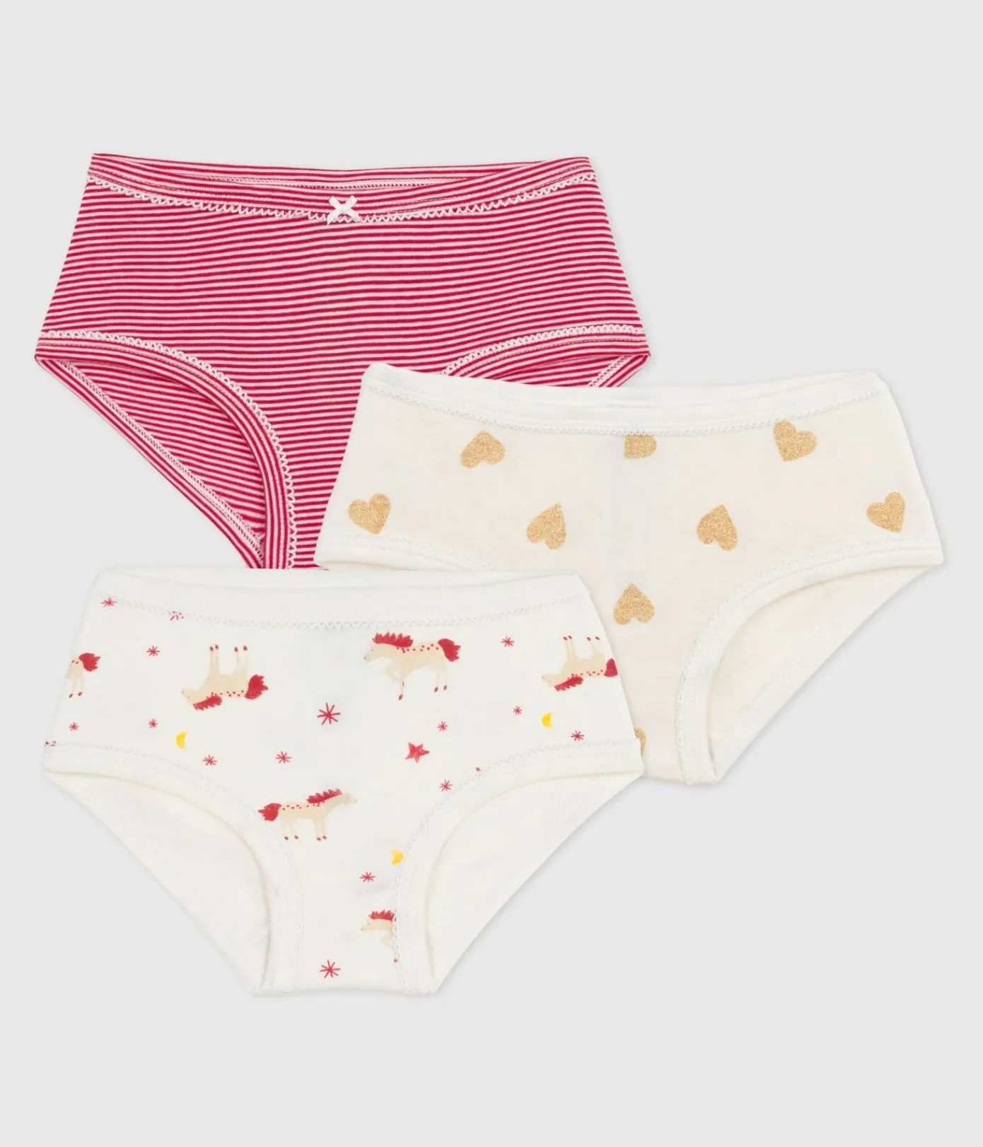 Petit Bateau Unterhosen, Shortys*Set Kinder-Slips High Waist aus bedruckter Baumwolle variante 1