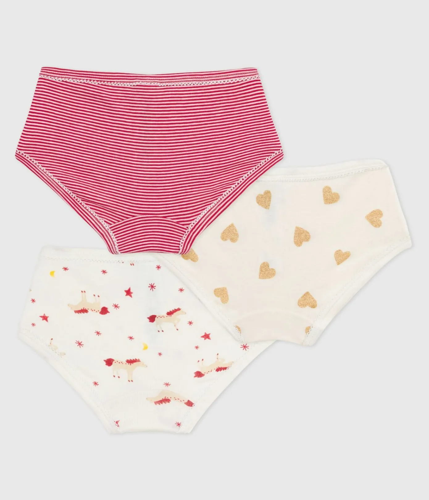 Petit Bateau Unterhosen, Shortys*Set Kinder-Slips High Waist aus bedruckter Baumwolle variante 1