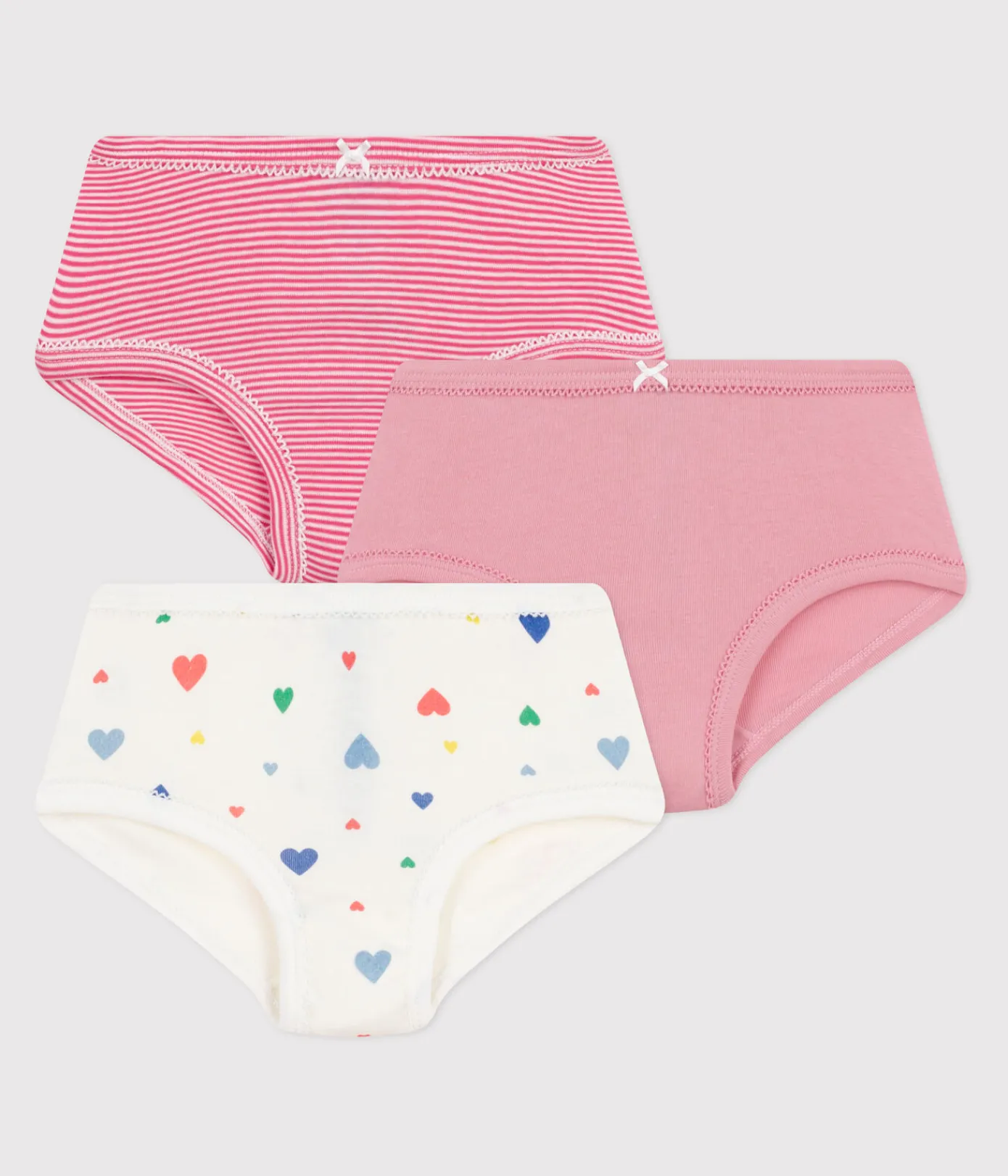 Petit Bateau Unterhosen, Shortys*Set Kinder-Slips High Waist aus Baumwolle mit Herzmotiv variante 1