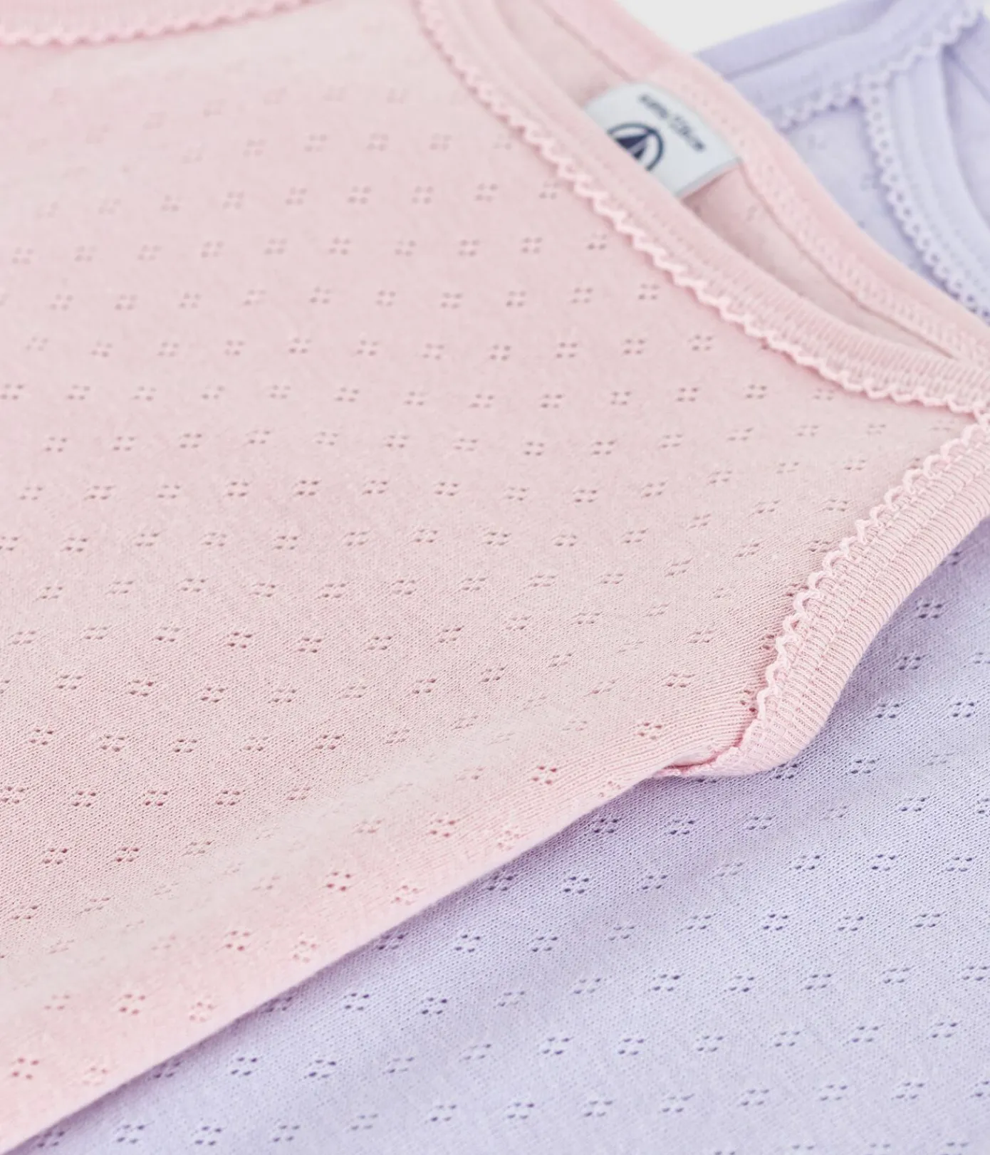 Petit Bateau Unterhemden, Tanktops|T-Shirts, Tops, Oberteile*Set Kinder-Spaghetti-Tops aus Baumwolle mit Lochstickerei. variante 1