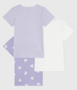 Petit Bateau Unterhemden, Tanktops|T-Shirts, Tops, Oberteile*Set kurzärmelige Kinder-T-Shirts aus Baumwolle mit Herzmotiv variante 1