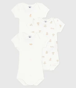Petit Bateau Bodys*Set kurzärmeliger Baby-Bodys aus Baumwolle mit Bärmotiv variante 1