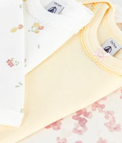 Petit Bateau Bodys*Set langärmeliger Baby-Bodys aus Baumwolle mit Blumenmotiv variante 1