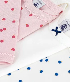 Petit Bateau Bodys*Set langärmeliger Baby-Bodys aus Baumwolle mit Apfelmotiv variante 1