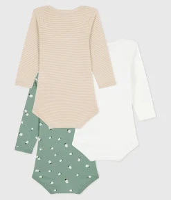Petit Bateau Bodys*Set langärmeliger Baby-Bodys aus Baumwolle mit Schafmotiv variante 1