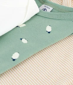 Petit Bateau Bodys*Set langärmeliger Baby-Bodys aus Baumwolle mit Schafmotiv variante 1