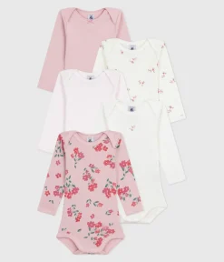 Petit Bateau Bodys*Set langärmeliger Baby-Bodys aus Baumwolle mit Blumenmotiv variante 1