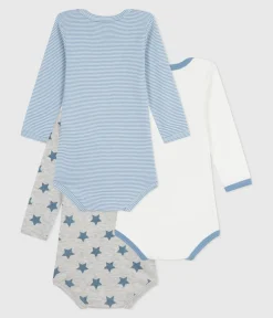 Petit Bateau Bodys*Set langärmeliger Baby-Bodys aus Baumwolle mit Sternmotiv variante 1