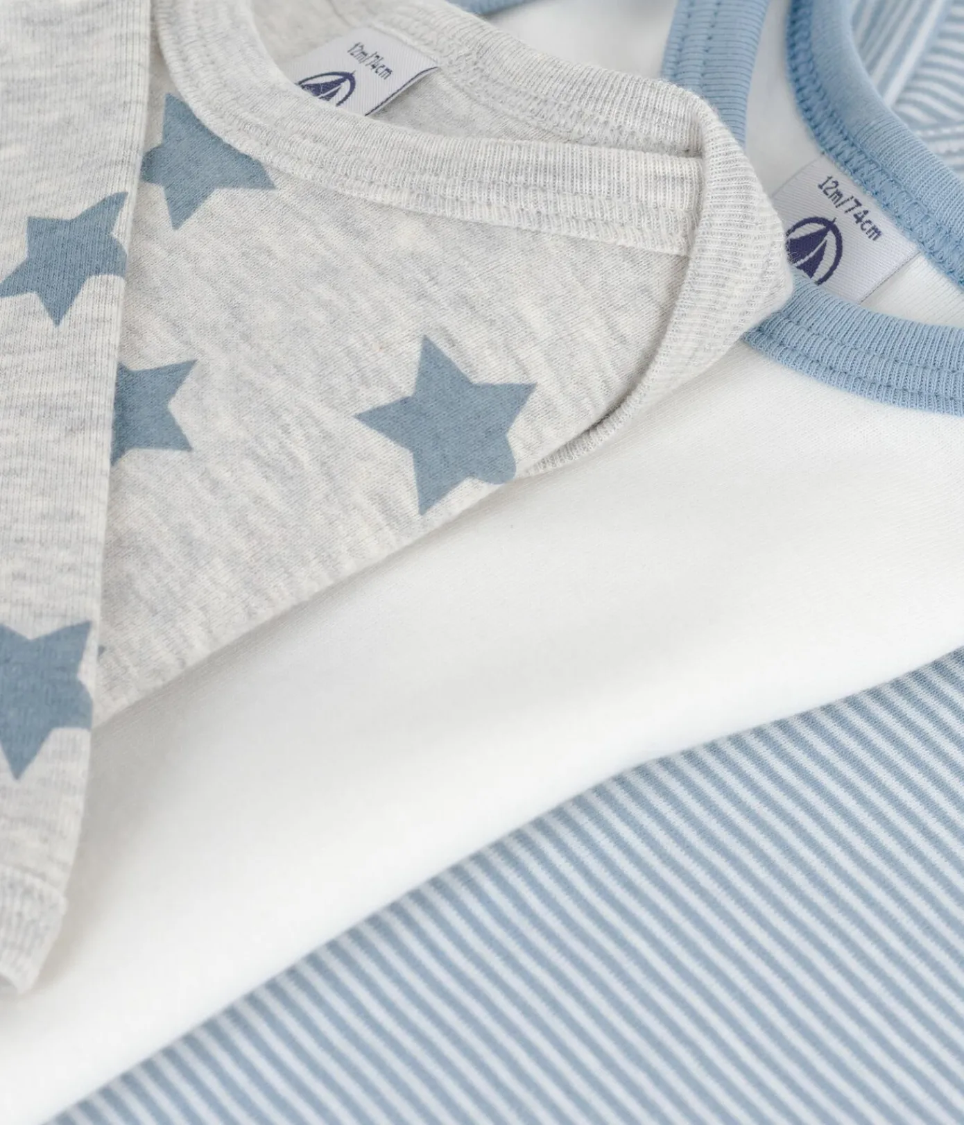 Petit Bateau Bodys*Set langärmeliger Baby-Bodys aus Baumwolle mit Sternmotiv variante 1