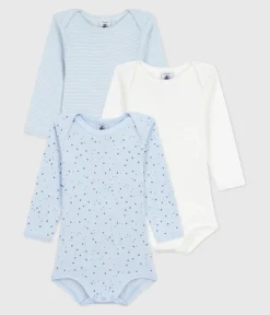 Petit Bateau Bodys*Set langärmeliger Baby-Bodys aus Baumwolle mit Sternmotiv variante 1