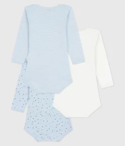 Petit Bateau Bodys*Set langärmeliger Baby-Bodys aus Baumwolle mit Sternmotiv variante 1