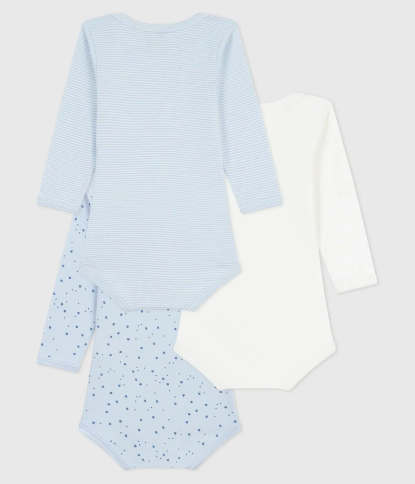 Petit Bateau Bodys*Set langärmeliger Baby-Bodys aus Baumwolle mit Sternmotiv variante 1
