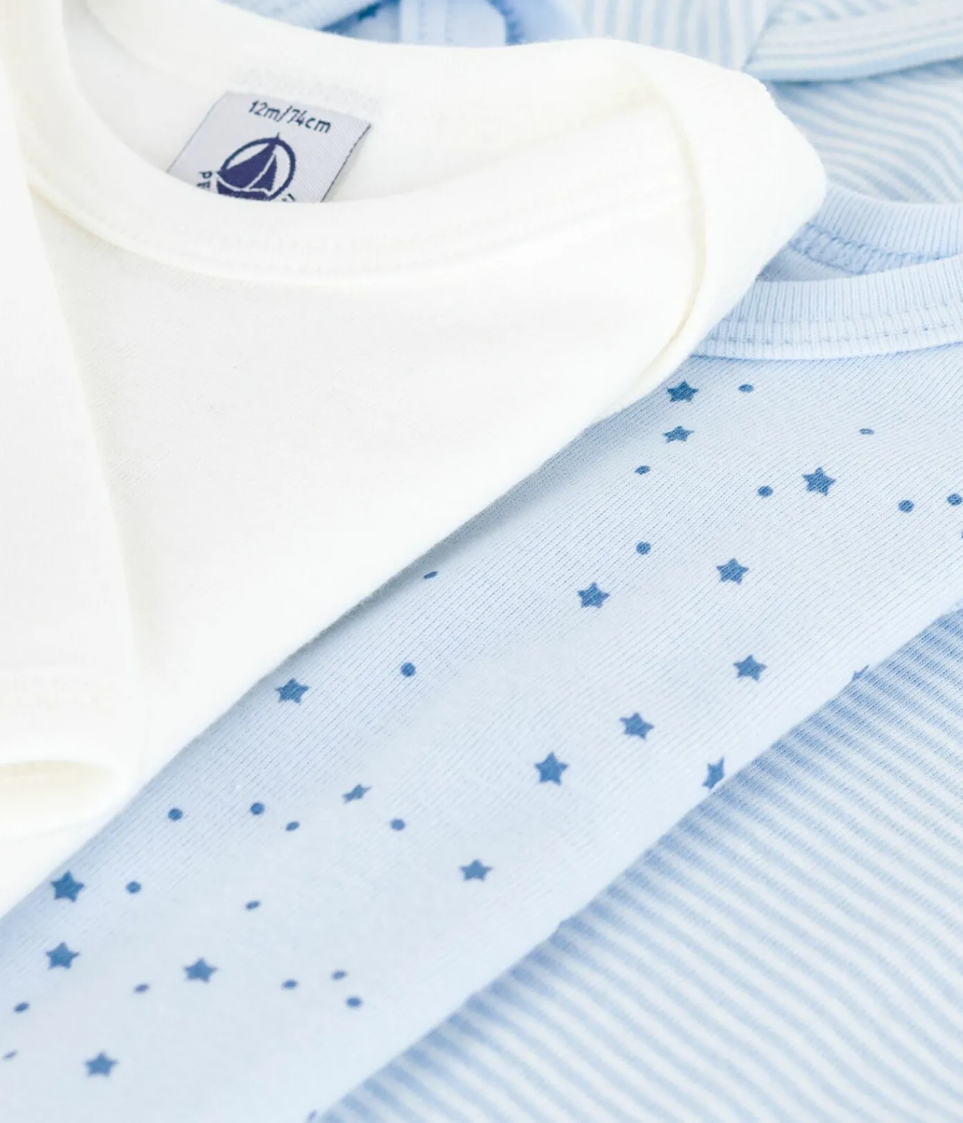 Petit Bateau Bodys*Set langärmeliger Baby-Bodys aus Baumwolle mit Sternmotiv variante 1