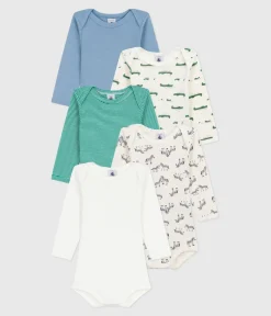 Petit Bateau Bodys*Set langärmeliger Baby-Bodys aus Baumwolle mit Tiermotiv variante 1