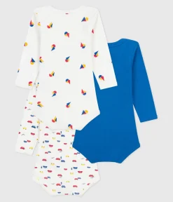 Petit Bateau Bodys*Set langärmeliger Baby-Bodys aus bedruckter Baumwolle variante 1