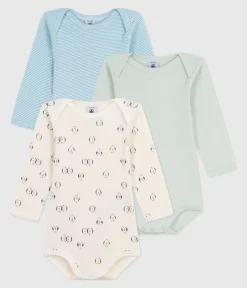 Petit Bateau Bodys*Set langärmeliger Baby-Bodys aus Baumwolle mit Pinguin-Motiv variante 1