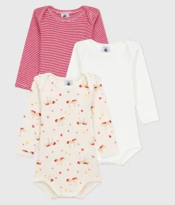Petit Bateau Bodys*Set langärmeliger Baby-Bodys aus bedruckter Baumwolle variante 1