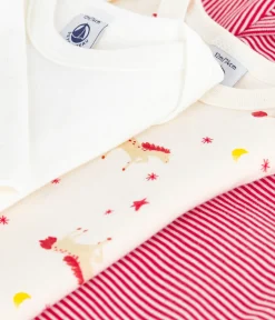 Petit Bateau Bodys*Set langärmeliger Baby-Bodys aus bedruckter Baumwolle variante 1