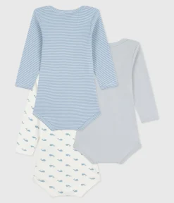 Petit Bateau Bodys*Set langärmeliger Baby-Bodys aus Baumwolle mit Walmotiv variante 1