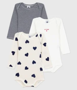 Petit Bateau Bodys*Set langärmeliger Baby-Bodys aus Baumwolle mit Herzmotiv variante 1