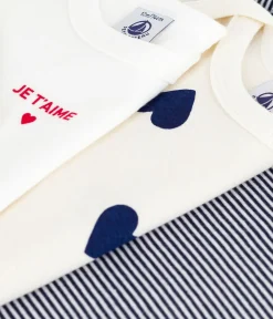 Petit Bateau Bodys*Set langärmeliger Baby-Bodys aus Baumwolle mit Herzmotiv variante 1