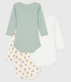 Petit Bateau Bodys*Set langärmeliger Baby-Bodys aus Baumwolle mit Leoparden-Motiv variante 1