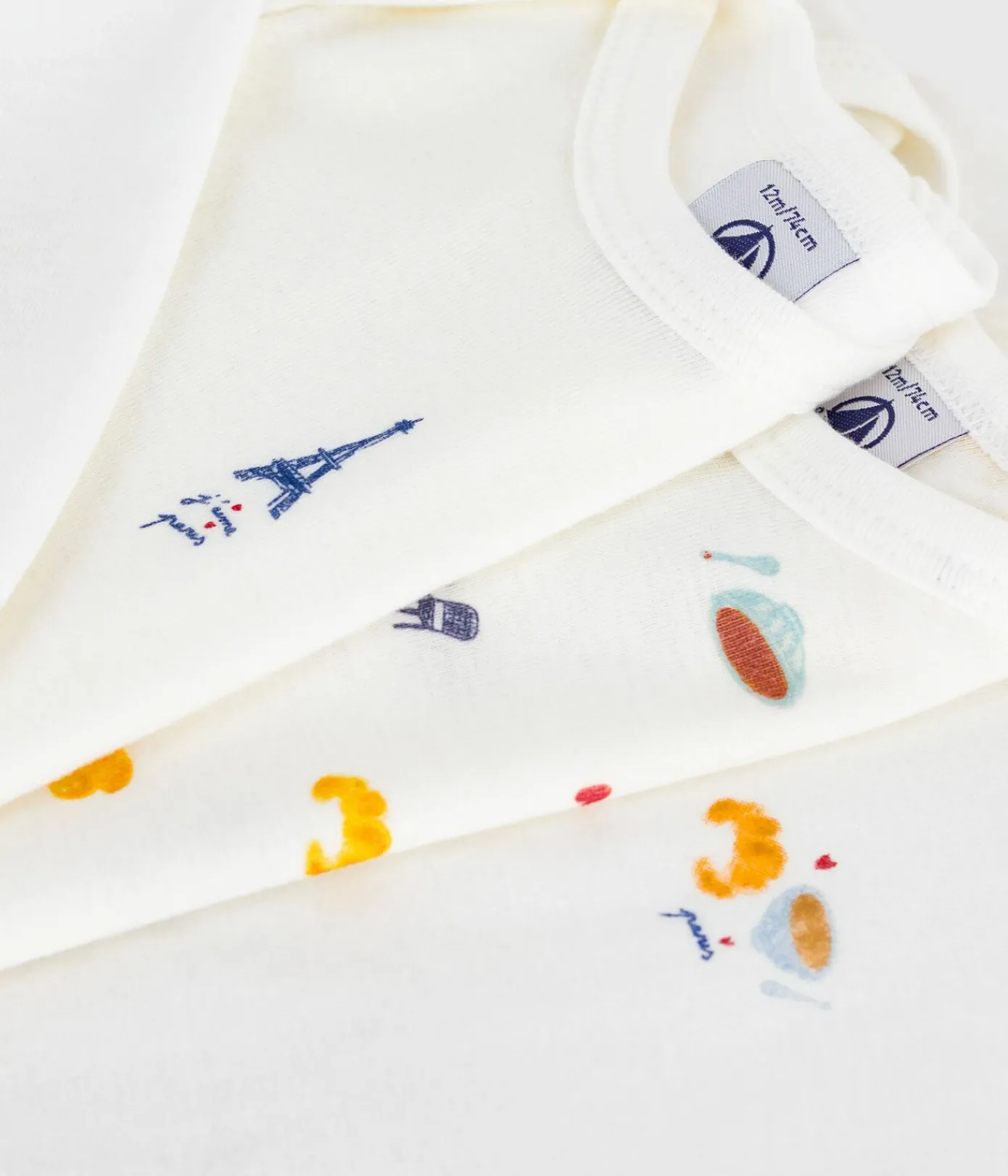 Petit Bateau Bodys*Set langärmeliger Baby-Bodys aus Baumwolle mit Paris-Motiv variante 1