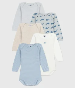 Petit Bateau Bodys*Set langärmeliger Baby-Bodys aus Baumwolle mit Walmotiv variante 1