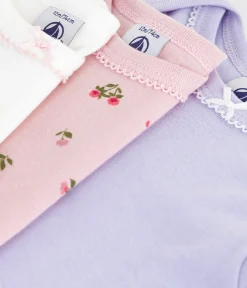 Petit Bateau Bodys*Set langärmeliger Baby-Bodys aus Baumwolle mit Blumenmotiv variante 1