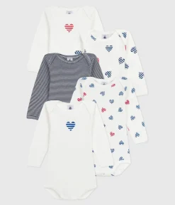 Petit Bateau Bodys*Set langärmeliger Baby-Bodys aus Baumwolle mit Herzmotiv variante 1