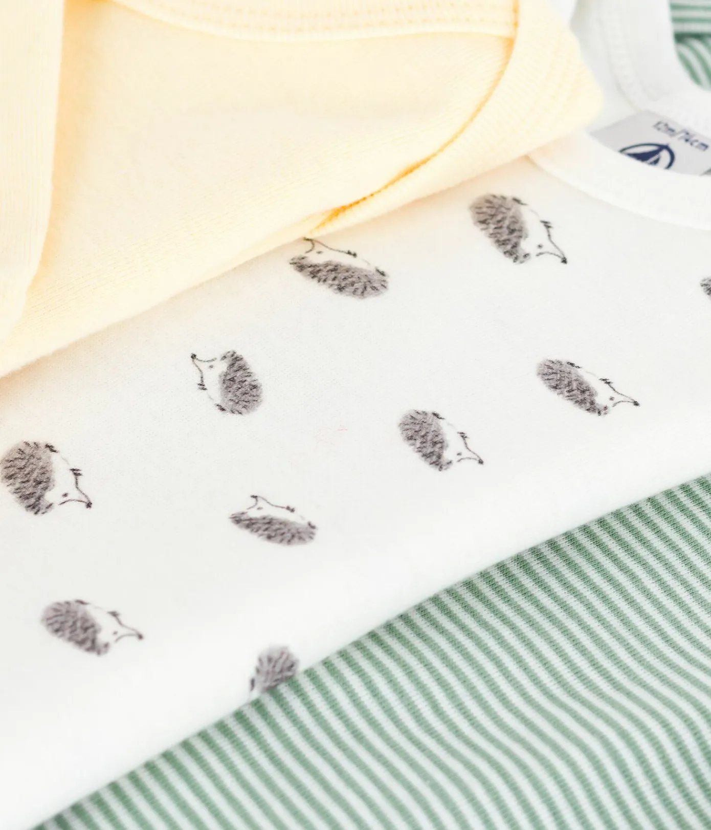Petit Bateau Bodys*Set langärmeliger Baby-Bodys aus Baumwolle mit Igelmotiv variante 1