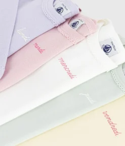 Petit Bateau Bodys*Set langärmeliger Baby-Bodys aus Baumwolle mit Wochentagen variante 1