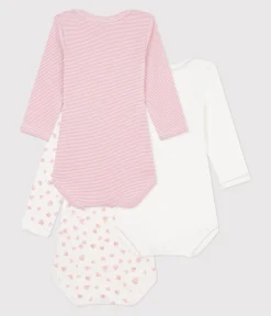 Petit Bateau Bodys*Set langärmeliger Baby-Bodys aus Baumwolle mit Herzmotiv variante 1