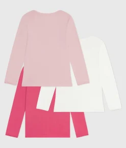 Petit Bateau Unterhemden, Tanktops|T-Shirts, Tops, Oberteile*Set langärmeliger Kinder T-Shirts aus einfarbiger Baumwolle variante 1