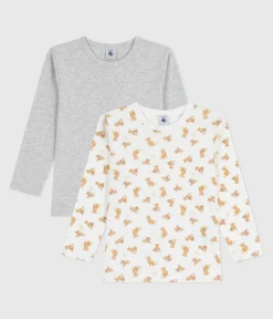Petit Bateau Unterhemden, Tanktops|T-Shirts, Poloshirts, Hemden*Set langärmeliger Kinder T-Shirts aus Baumwolle mit Leoparden-Motiv variante 1