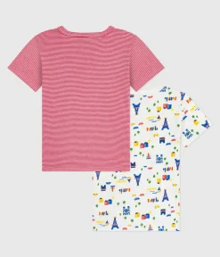Petit Bateau Unterhemden, Tanktops|T-Shirts, Poloshirts, Hemden*Set langärmeliger Kinder T-Shirts aus Baumwolle mit Paris-Motiven variante 1