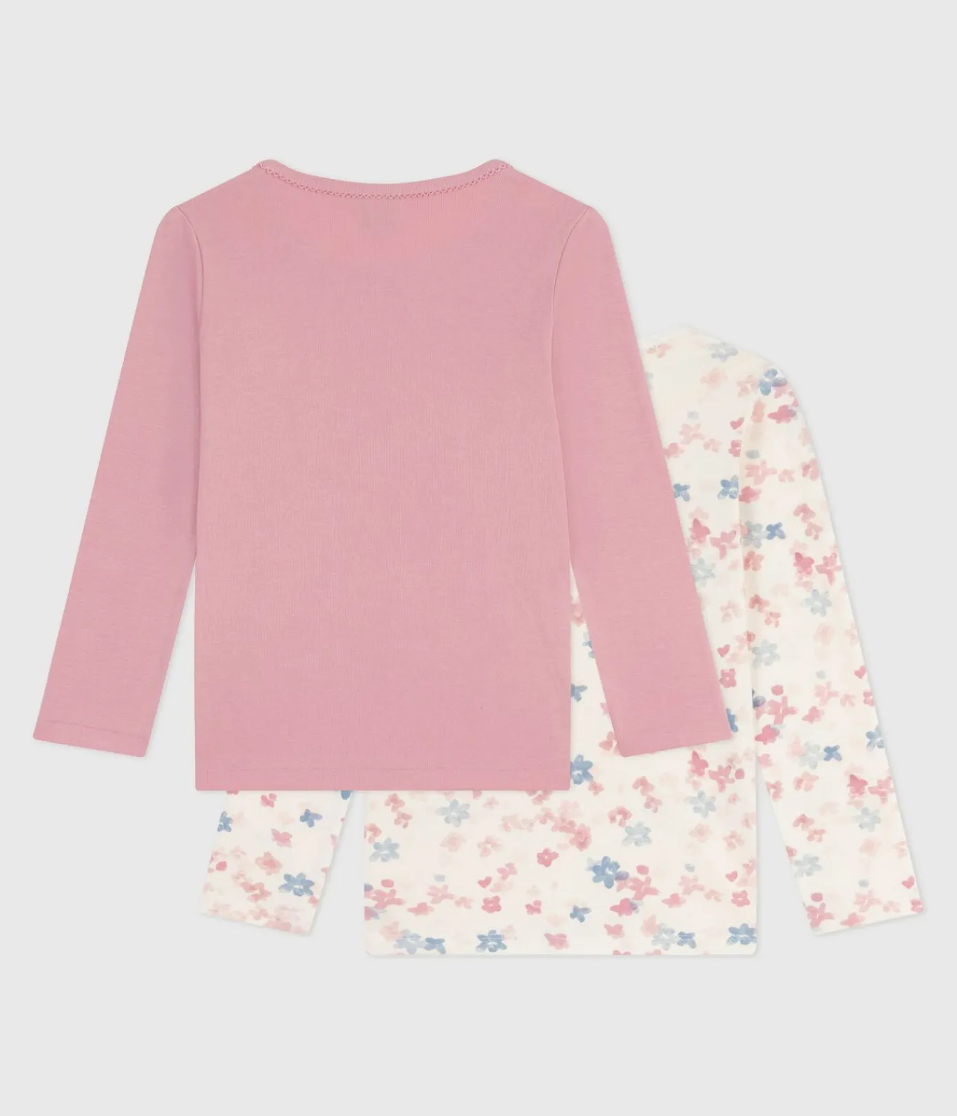 Petit Bateau Unterhemden, Tanktops|T-Shirts, Tops, Oberteile*Set langärmeliger Kinder T-Shirts aus Baumwolle mit Blumenmuster variante 1