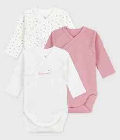 Petit Bateau Bodys|Newborn*Set langärmeliger Wickelbodys aus bedruckter Baumwolle variante 2