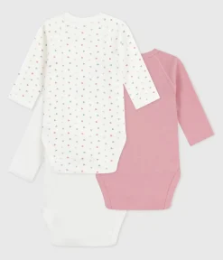 Petit Bateau Bodys|Newborn*Set langärmeliger Wickelbodys aus bedruckter Baumwolle variante 2