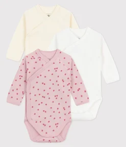 Petit Bateau Bodys|Newborn*Set langärmeliger Wickelbodys aus bedruckter Baumwolle variante 2