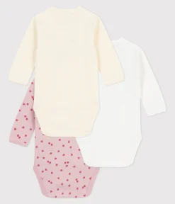 Petit Bateau Bodys|Newborn*Set langärmeliger Wickelbodys aus bedruckter Baumwolle variante 2