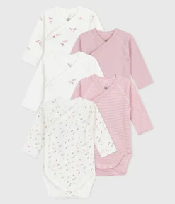 Petit Bateau Bodys|Newborn*Set langärmeliger Wickelbodys aus bedruckter Baumwolle variante 1