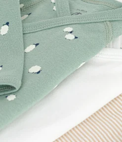 Petit Bateau Bodys|Newborn*Set langärmeliger Wickelbodys aus bedruckter Baumwolle variante 1