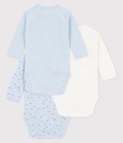 Petit Bateau Bodys|Newborn*Set langärmeliger Wickelbodys aus bedruckter Baumwolle variante 1