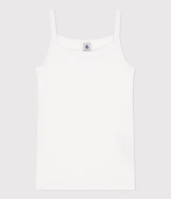 Petit Bateau Alle Tanktops|T-Shirts, Tanktops*Spaghetti-Top aus Baumwolle für Damen weiss ECUME