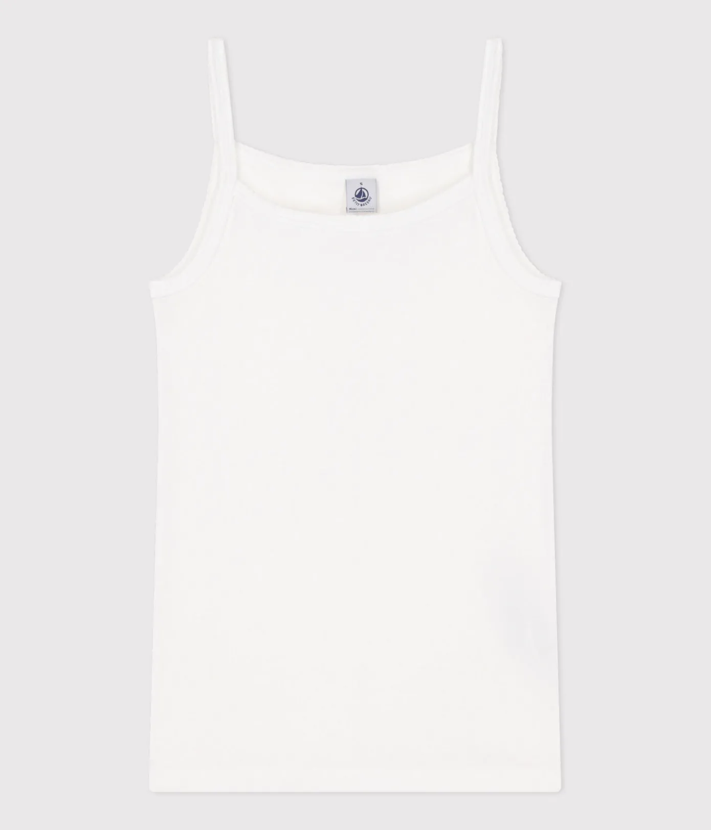 Petit Bateau Alle Tanktops|T-Shirts, Tanktops*Spaghetti-Top aus Baumwolle für Damen weiss ECUME