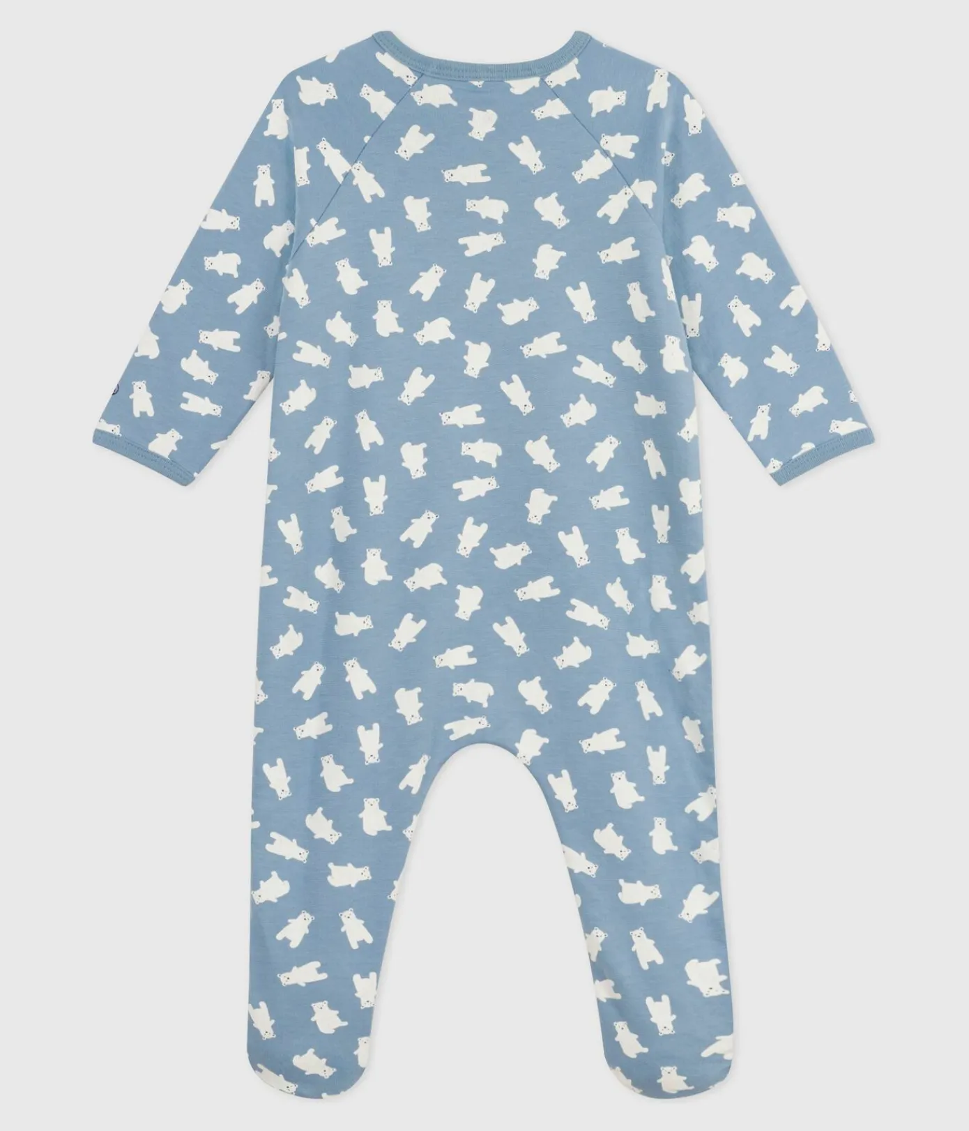Petit Bateau Schlafanzüge, Strampler|Newborn*Strampler aus aufgerautem Molton mit Motiv blau ADRIATIC/ MILK