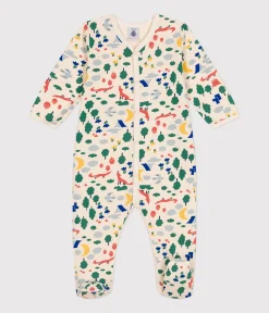 Petit Bateau Schlafanzüge, Strampler*Strampler aus aufgerautem Molton mit Waldmotiv weiss AVALANCHE/ MULTICO